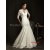     3/4-Length Sleeve V Neckline Chapel  train Wedding Dress 