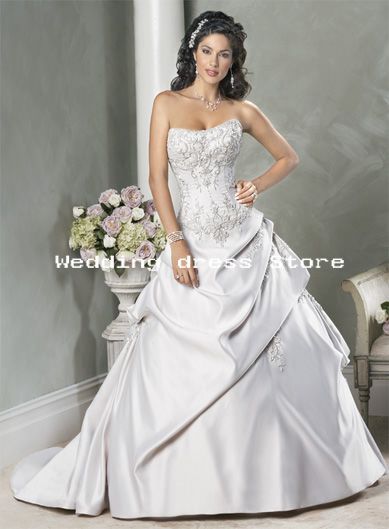 Silver and white wedding dress