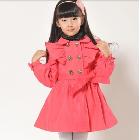Retail 2014 new spring autumn children's clothing girls coat children girls fashion double-breasted trench coat free shipping