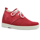 9091A - Red suede Athletic shoes-Tall men shoes in Rubber hidden heels for boys/men grow taller 2.75 inches - Free EMS Shipment