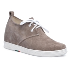 9091A - Khaki suede Athletic shoes-Tall men shoes in Rubber hidden heels for boys/men grow taller 2.75 inches/7CM