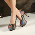 Free shipping sexy red bottom high heels plat<7f310460d57a17c819816dc920dbb5> pumps women sandals 2013 ladies shoes woman flowers print open toe