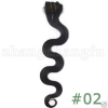 Free shipping 20" 7 Pcs Wavy Human Hair Clip-In On Extensions#02,70g!