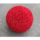 Artificial silk kissing rose flower ball  red color  40cm diameter