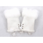 Wholesale rabbit fur gloves,lady's winter fingerless gloves,white color,half-fingers gloves,accept paypal&mixed colors