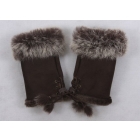 Wholesale rabbit fur gloves,lady's winter fingerless gloves,brown color,half-fingers gloves,accept paypal&mixed colors