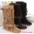 free shipping ~ New tassel boots, grind arenaceous tall canister boots, flat boots with women 