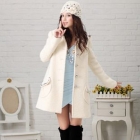 Free shipping Milk white wool coat,women clothes,ladies clothes,fashion clothes wholesale and retail LM1002