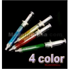 4pcs xBlue Ink Needle Ballpoint Pen Needle Tube Shaped Syringe Ballpen