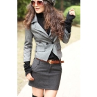 hot sale brand new women's zipper up thick woollen son bud PP material short skirt S M L   3