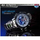 2013 Trendy Men's Sport Clock Fashion Blue Binary LED Pointer Watch Mens Diving Watches Waterproof 