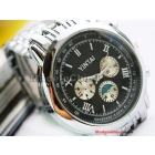 Fashionable three eye six stitches with steel watch quartz watch pointer circle male table