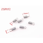 Wholesale-2mm spiral stainless steel adapter connector hook pandent pendants necklace accessories jewelry DIY parts 100pcs ZSP052