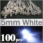 wholesale 100 5mm 2 Pin Round White LED Light Emitting Diode Lamp free per lot promotion 2012 