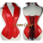 New -Sexy lingerie leather tieback bustier  corset  bride corset #A2833  Red