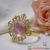 New Arrivals--50pcs PINK Gem Gold Plated Napkin Rings Wedding  Shower Wedding Favor Party ecor-HOT&Promotion-Free Shipping 