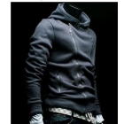 Men's Hooded jacket side zipper sweater jackets coat Black Grey Frer Shipping JK04
