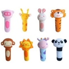 10pcs/lot+ Free Shipping BIBI rattles lovely animal hand grasp stick, plush finger puppets,babies toy 