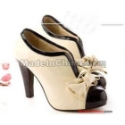 Freeshiping Sexy Ladies high heels Ankle boots t-002 Bowknot adorn spell color coat with naked boots 
