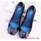 Increased sandals in the summer rain single crystal jelly fish mouth shoes plastic bowknot women wedges sandals