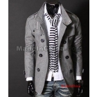  NEW Mens Trench Coat Double Breasted Slim Stand Collar Wind Jacket Woolen GN009 