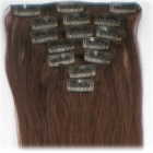FREE SHIPPING NEW 20" inch clip in human hair extensions #4 medium brown 100g