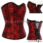 Sexy Lingerie corset-Overbust steel bone red bustier+G-string RA2611 Free Shipping! 
