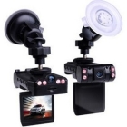   Dual Lens Car DVR Camera with 2.0 inch TFT LCD and Night Vision 8 IR LED Screen 00 Recorder
