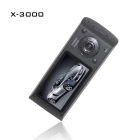  X3000 Car DVR 2012 New Design Dual Lens Car Camera with GPS 3D G-Sensor X3000 Video Recorder