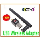 Mini 150M USB WiFi Wireless Network Networking Card LAN Adapter with Antenna Computer Accessories, Free Drop Shipping Wholesale 