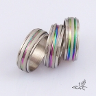 Wholesale 7.5mm Drawbench Multicolor  Ring Stainless Steel Rings Fashion Jewelry 50pcs lot Mixed