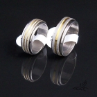 Wholesale NEW 7.5mm Drawbench Gold and Silver Tone  Ring Stainless Steel Rings Fashion Jewelry 50pcs lot Mixed