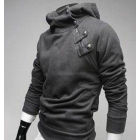 Slim Mens Jacket Pullover Hoodie Sweatshirt Coat Fur Collar Wholesale Black/White/Light grey/Dark grey     