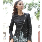 Free shipping 2012 new Autumn coat Ladies leather jacket women short small suit Slim PU leather Jacket
