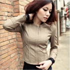 Free shipping Autumn new women's pu leather short jacket Women Slim washed leather motorcycle clothing jacket