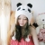  Free Shipping Cartoon Animal Cosplay White Panda Costume Plush Soft Warm Unisex Cap Hat #1