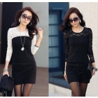 Free shipping Black Striped With Hood Dress Bat-Like Sexy Design/Korea Fashion Cotton Style/ Women In Wear M/L/XL