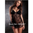 Free shipping Sexy Fashion Black  BabyDoll Lingerie Sexy doll sleepwear 2127b Wholesale and Retail 