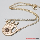 Hamsa Hand" w/ Crystals Amulet Necklace Good Luck Charm Sacred Pendant Jewelry 12pcs/lot N18 