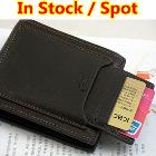 Special promotion Free Shipping 1pcs Free shipping men's wallet & fine bifold brown pu leather top purse zipper wallet.wholesale 