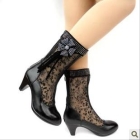 Cool leather boots cowhide ladies boots high-heeled boots in spring and autumn boots cone