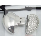 Fahion 32GB Jewellery and Clear Crystal heart-shaped USB Flash Drive with Necklace 