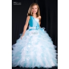 One-shoulder beaded organza floor-length ball party gown girl's gown Flower Girl