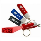 LED electronic clock flashlight with key chain clock projection table