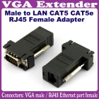 2pcs VGA Extender Male to LAN 5 5e RJ45 Female Adapter_Free Shipping