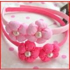 040403 Pearl hair band Girl Flower Hair Band hair accessories Kids headbands in 2 colors