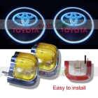 wholesale-  LOGO Car LED Emblem Car Welcome Light Door Step Ground Projecting Lamp For  