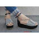 free shipping Fashion Stripe spell color large base shoe baba shoe size 35 36 37 38 39 Z2