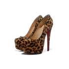 Genuine leather leopard color women's high heels shoes 2013 new platform pumps spring lady fashion shoes