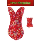 Free shipping!! 2012 New style Brocade Corset Sexy Lingerie Wholesales retail  body lift shaper, qi002